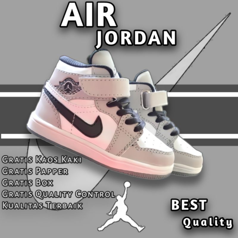 Sepatu Sneakers Anak Nike Air Jordan Grade Original Premium Quality Sepatu Jordan Bayi Dan Anak Laki Laki perempuan Umur 1 2 3 4 5 6 7 8 9 10 Tahun