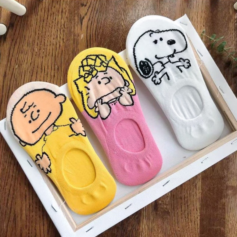 SNOOPY - Kaos Kaki Pendek Invisible Setelapak Kaki/ Kaos Kaki Tumit Dewasa Wanita-1