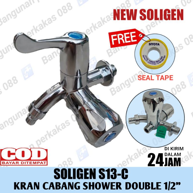 SOLIGEN KERAN CABANG SHOWER DOUBLE / KRAN DOUBLE / KRAN CABANG MURAH