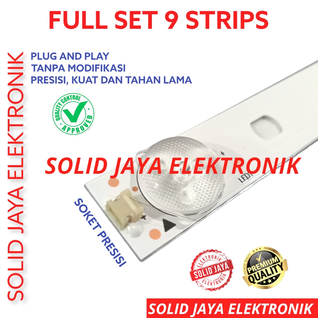 BACKLIGHT TV LED POLYTRON 40 INC PLD40S150 PLD40S153 PLD40S156 PLD40T150 PLD40B150 PLD40D150 PLD40V100 PLD40TS156 PLD40TS153 LAMPU BL 5K 3V 9 BATANG INCH