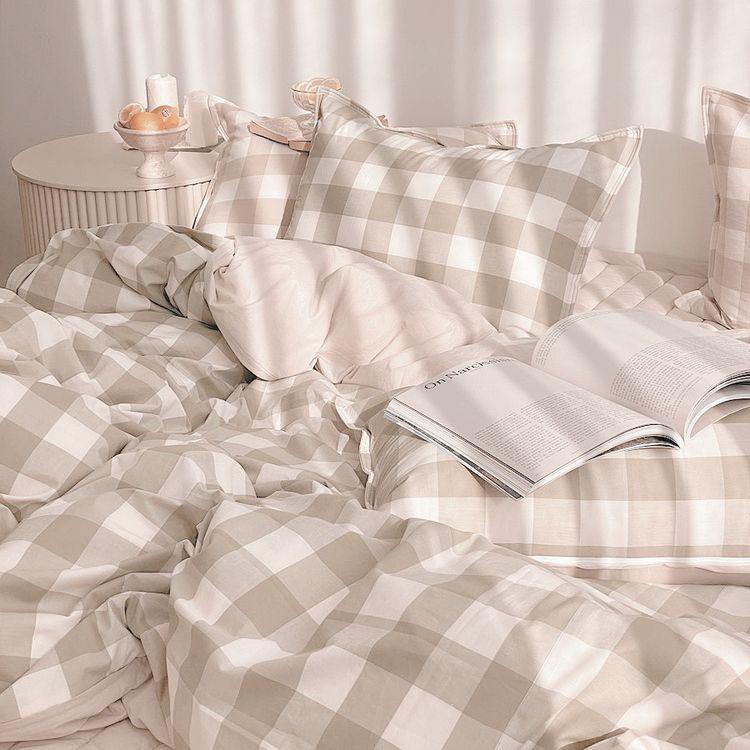 SPREI AESTHETIC MOTIF KOTAK KHAKI / GRID - GOODIY CRAFT