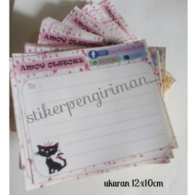 

Stiker pengiriman / Shipping card ukuran 12x10cm