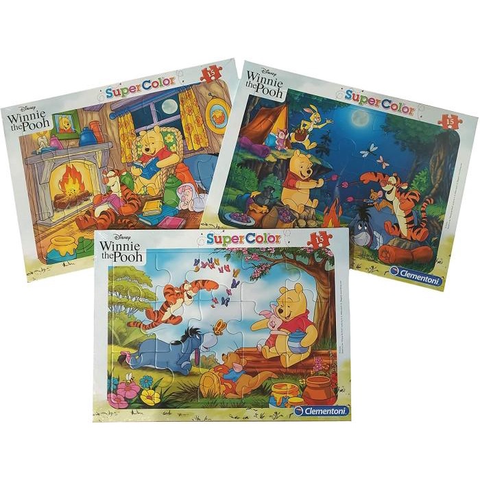 Puzzle | Clementoni Supercolor Frame Puzzle Disney Winnie The Pooh 15Pcs