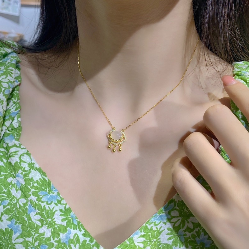 kalung titanium lucu cantik katak kodok diamonde