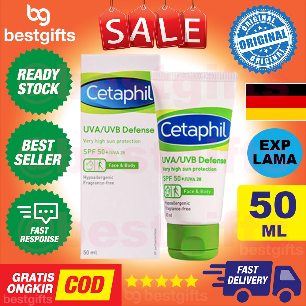 CETAPHIL UVA UVB DEFENSE VERY HIGH SUN PROTECTION BLOCK SPF15 SUNSCREEN SUNBLOCK KRIM PELEMBAP 50 ML