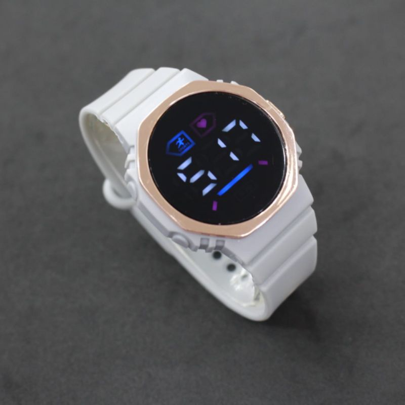 JAM TANGAN WANITA LED WATCH A9 OCTAGON COLOUR FULL LED