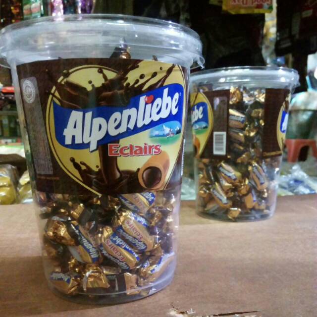 alpenliebe coklat caramel alpenliebe eclairs toples isi 100 butir