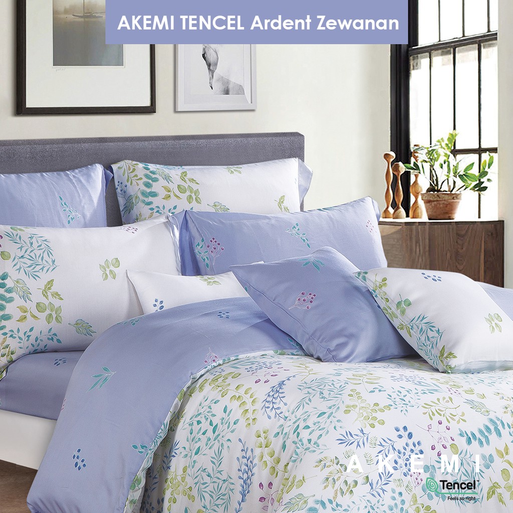 AKEMI 100% TENCEL™Modal Ardent Design Zewanan Fitted Sheet Set (Sprei, P+B Cases)