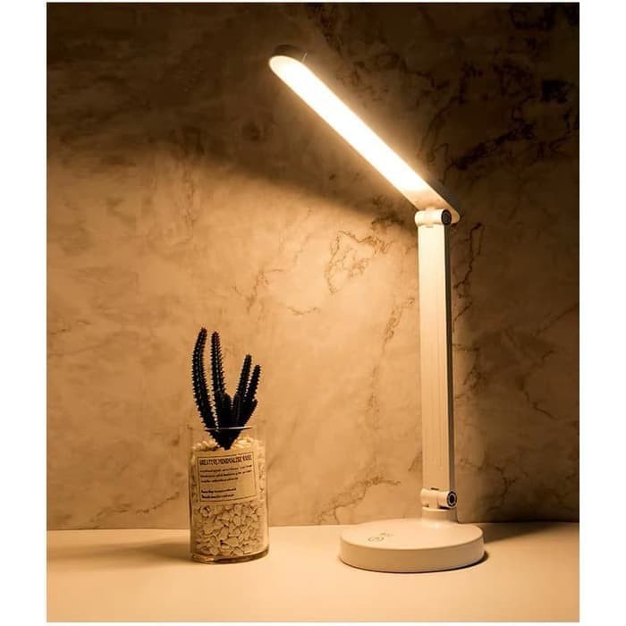 PROMO Lampu Meja Belajar Desk Lamp LED Warm White Kuning Putih 3 in 1