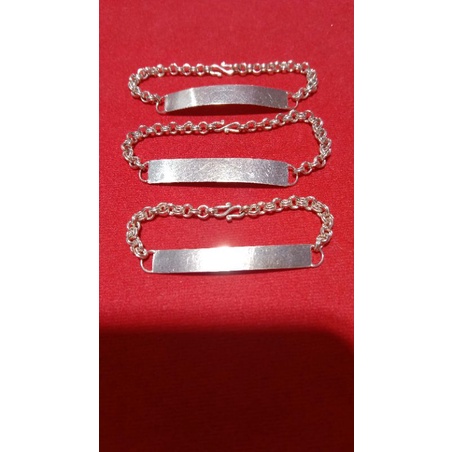 Gelang plat anak bahan perak murni