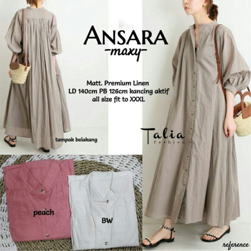 Ansara Maxy /PRILLA MAXY/ GAMIS LINEN SUPER JUMBO Best seller bisa COD