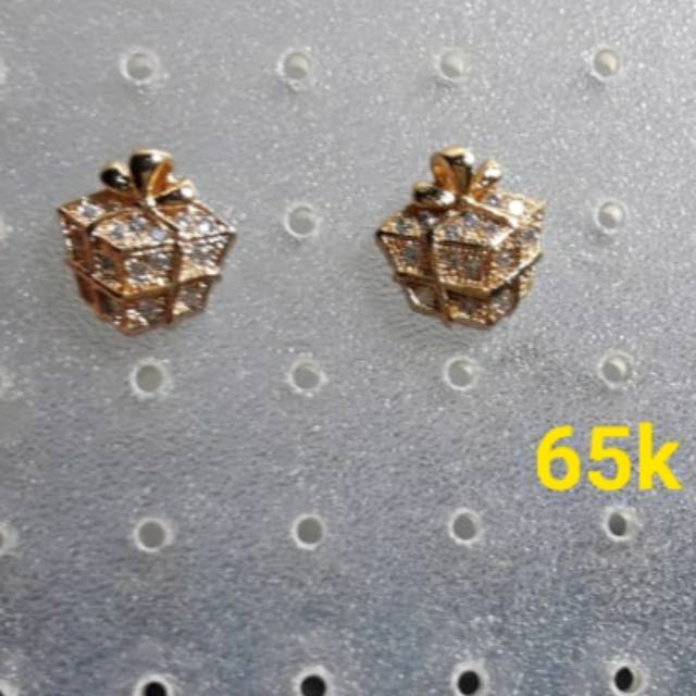 Anting Perak Lapis Emas 18karat