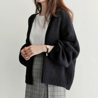 Cardigan Rajut Pendek Model Longgar Bahan Wol Tebal untuk 