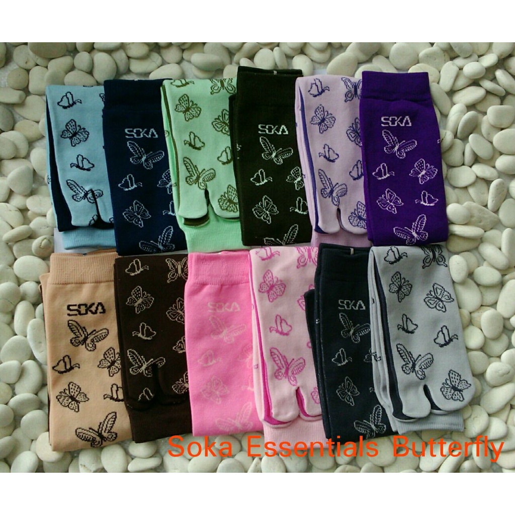 Soka Kaos Kaki Motif Wanita Butterfly