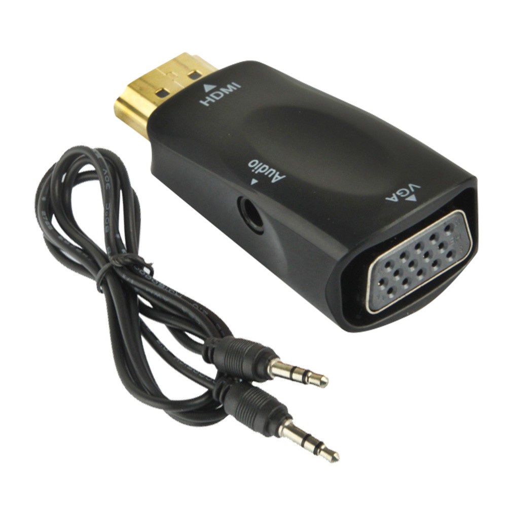 Converter HDMI To VGA With Port Audio Full HD 1080p