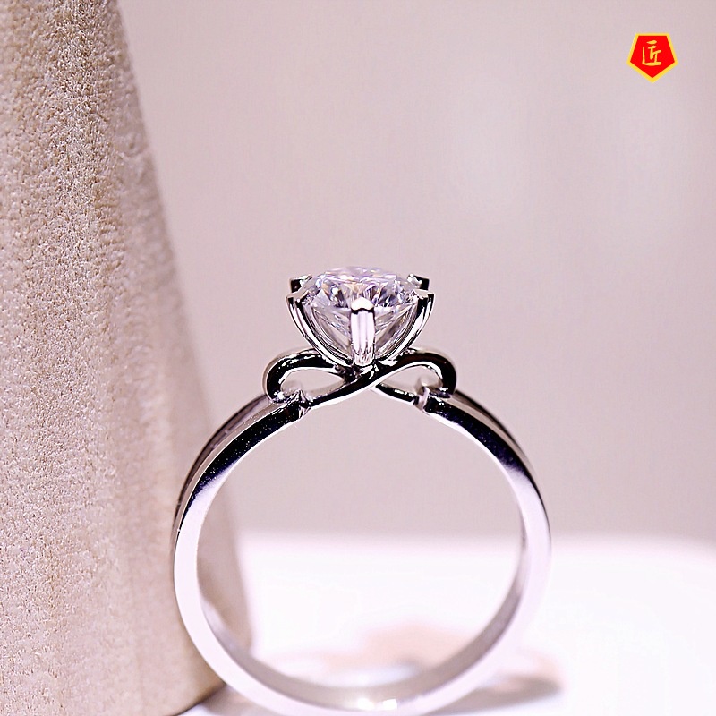 [Ready Stock]Female 1 Karat Diamond Hollow Ring