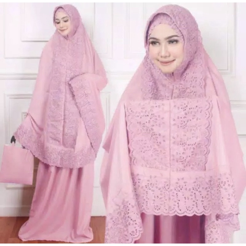 MUKENA KATUN POLOS FATIMAH KHADIJAH , MUKENA DEWASA ( MK-21 )