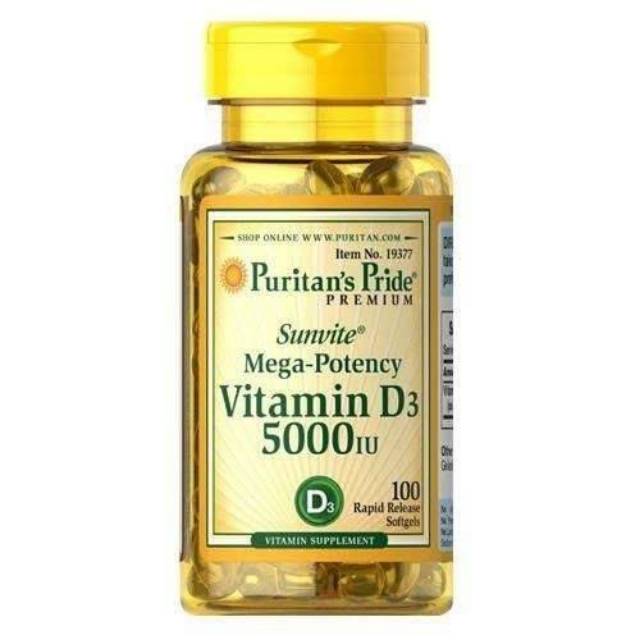 Puritan Pride Vitamin D3 5000IU - 100softgels