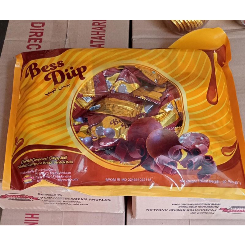 Coklat Bess Diip Choco Chrispy Ball /Rokari Coklat kacang.