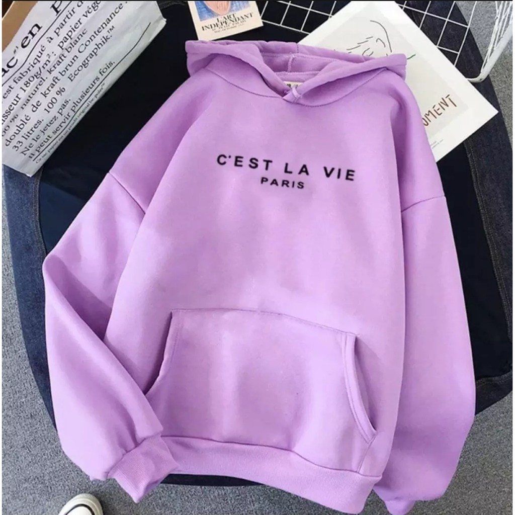 HOODIE WANITA PREMIUM C'EST LA VIE HOODIE / HOODIE WANITA TEBAL