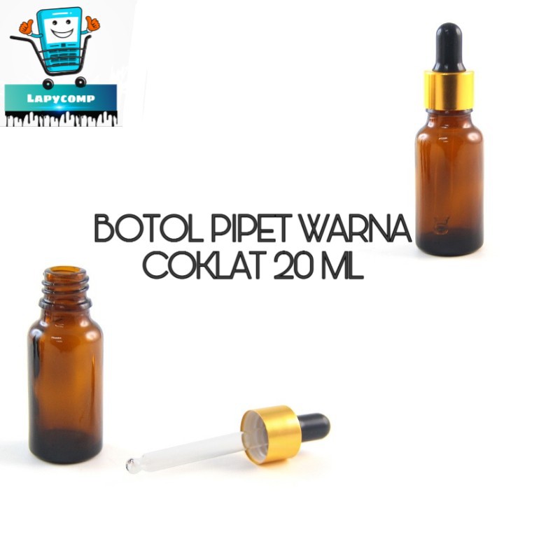 OBRAL Botol  Pipet Kaca Tebal Warna Bening Ukuran  20 ML  