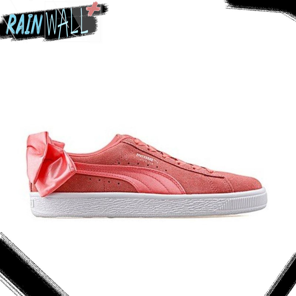 Puma sneaker suede Bow wmn shell pink 36731701 Box Sepatu Shoes Sneakers Olah Raga Wanita Original