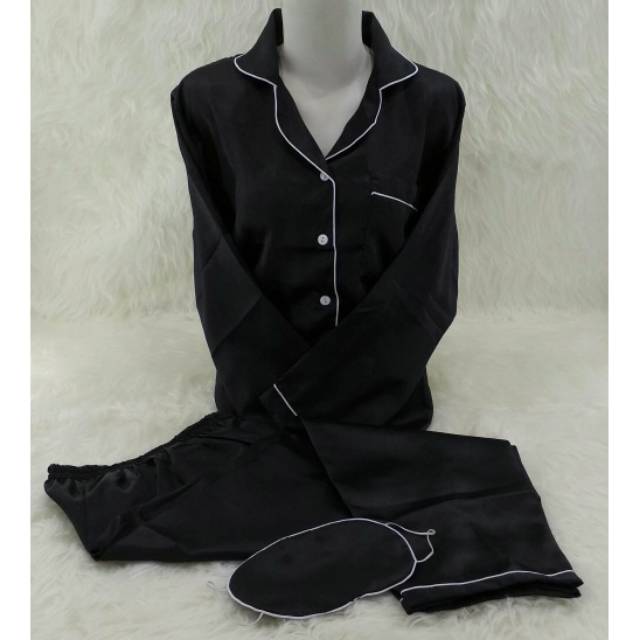 Piyama satin black pp