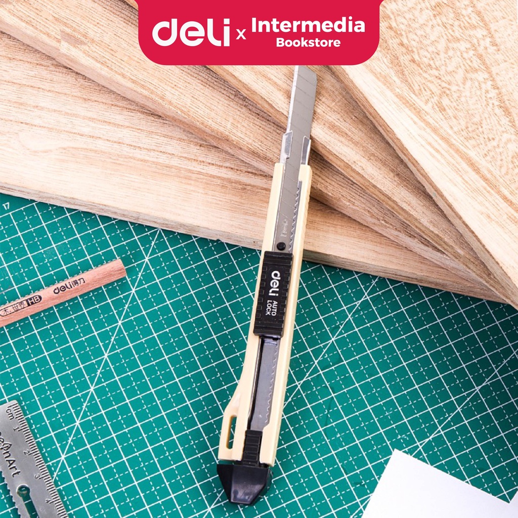 

Deli CD10150 Cutter dengan pisau baja SK2 memudahkan untuk memotong dengan sistem kunci otomatis