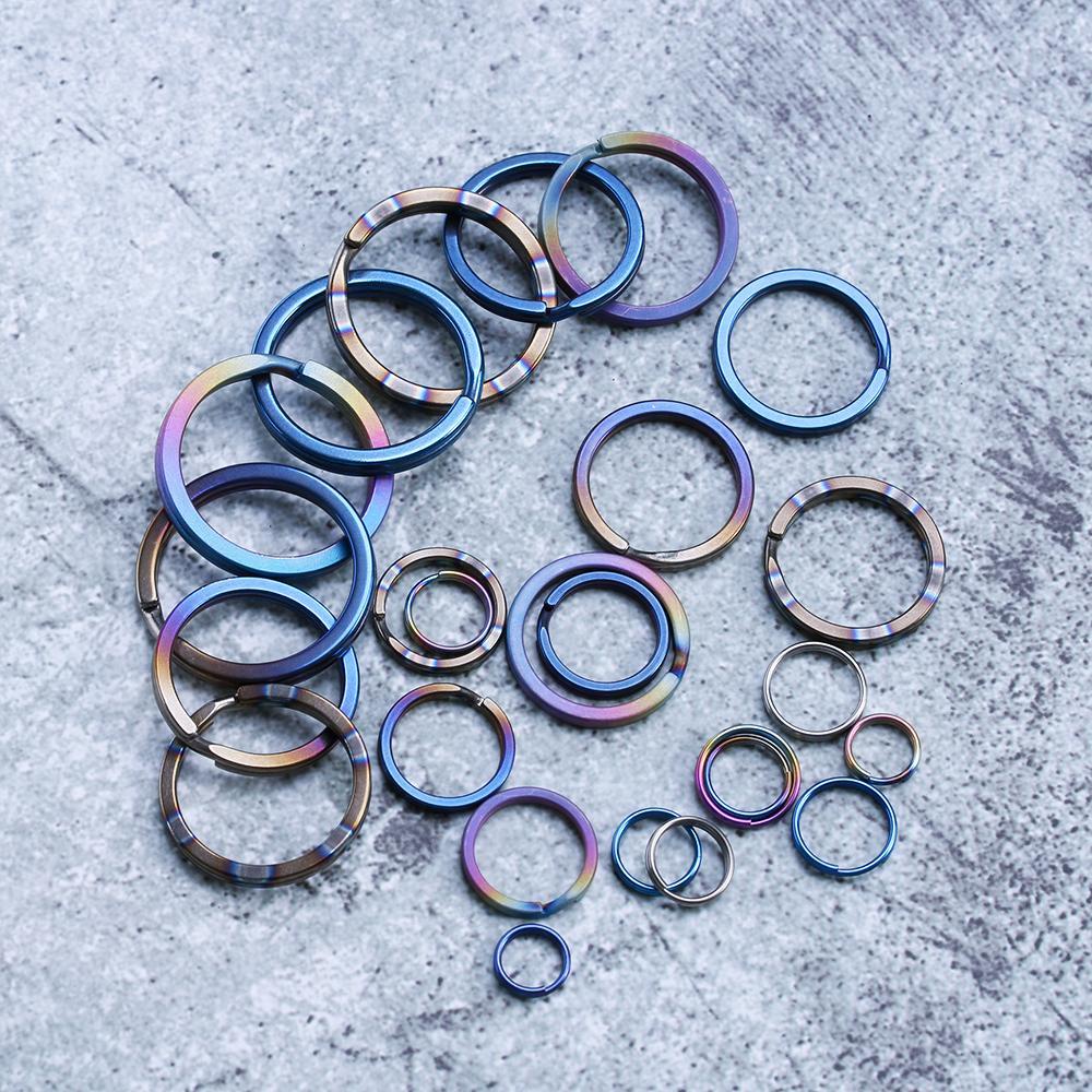 Suyo 1/2pcs EDC Gantungan Kunci Outdoor Alat Gantung Lingkaran Klip Titanium Alloy Key Ring