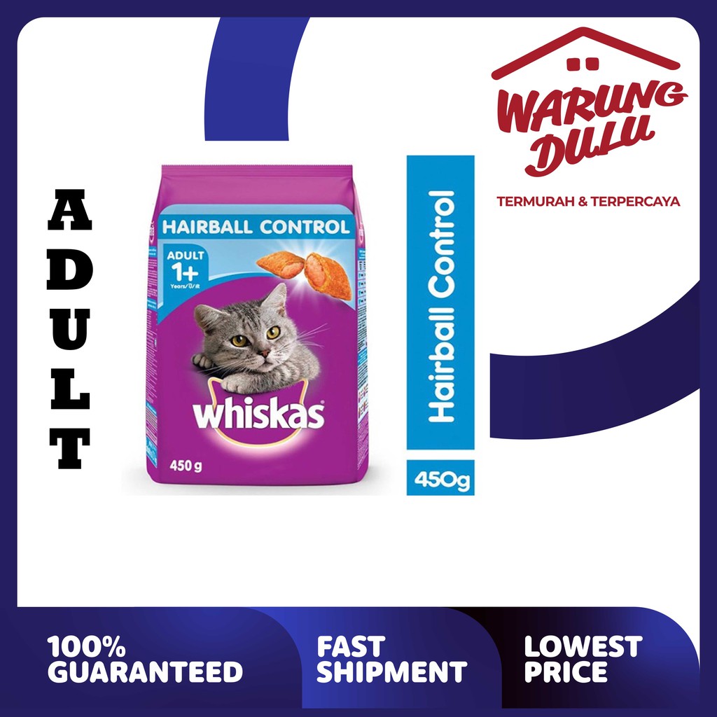 WHISKAS HAIRBALL CONTROL CHICKEN &amp; TUNA 450GR