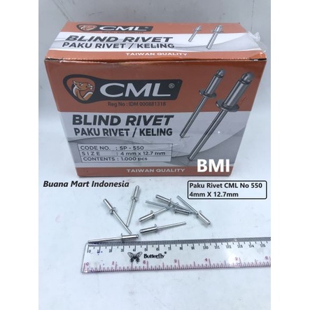 Paku Rivet CML SP 550 | Blind Rivet | 4mm X 12.7mm | Paku Ripet Camel