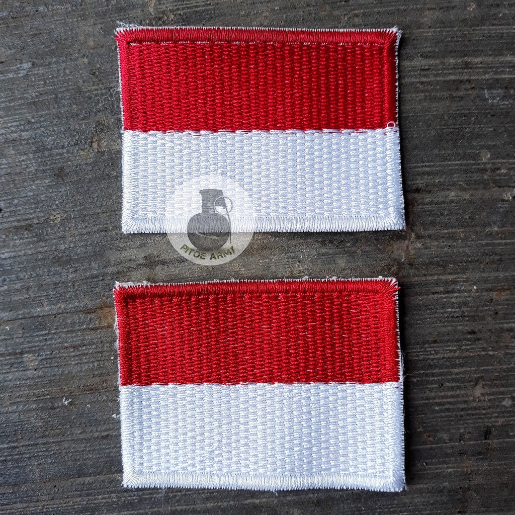 Bordir Bendera Merah Putih - Badge Bendera Merah Putih - Lambang Bendera Merah Putih