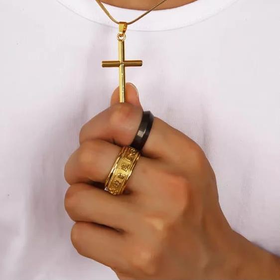 ♀ KALUNG EMAS TITANIUM LIONTIN SALIB PRIA WANITA ➪