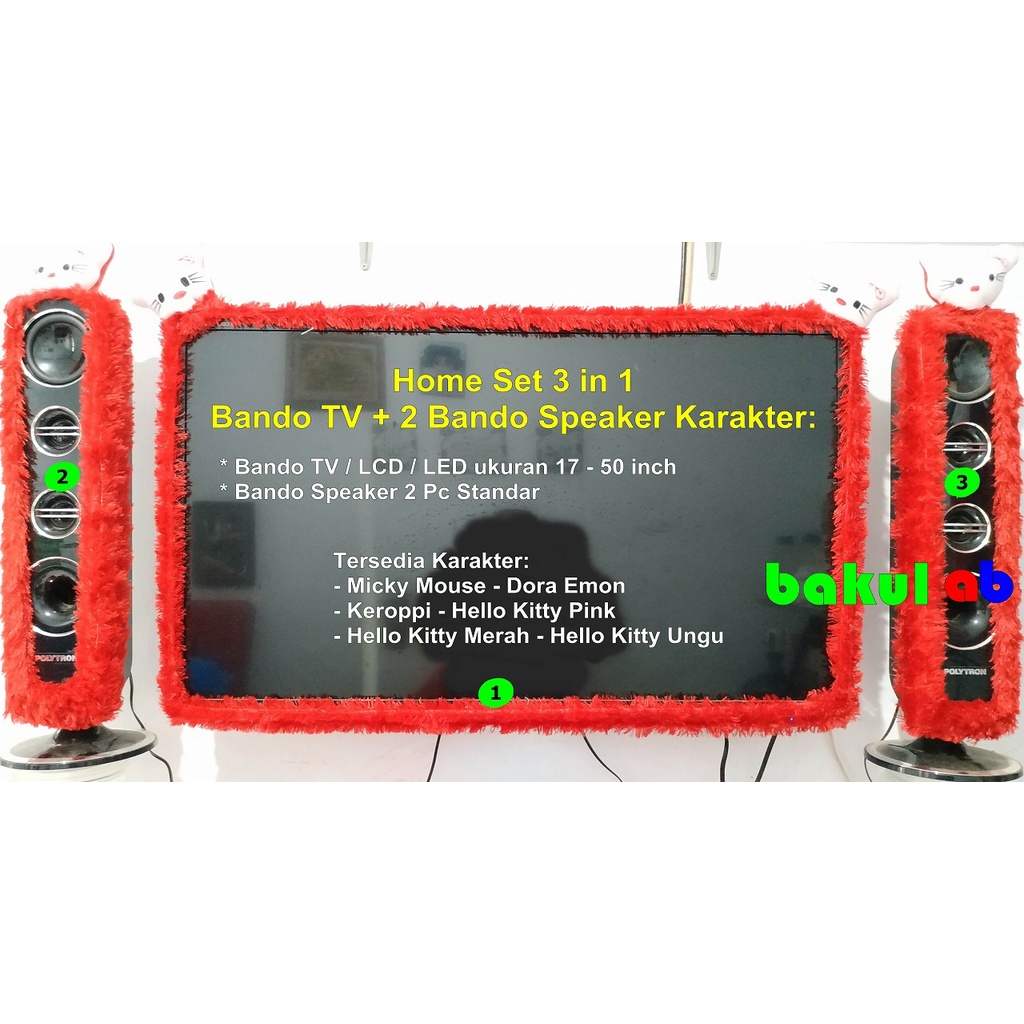 Paket hemat 3in1 Tv 42inch &amp; sepasang speker karakter bahan rasfur terlaris,murah,bisa cod