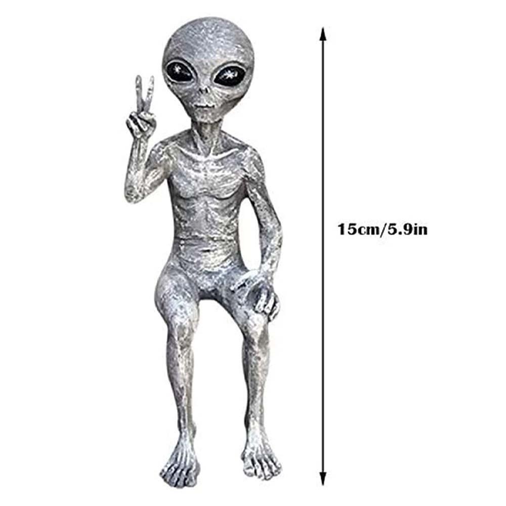 Agustina Skeleton Figure Alien 15cm Dekorasi Body Figure Mainan Patung Taman Luar Angkasa Patung Alien Model Tengkorak Pose Skeleton Model Manusia