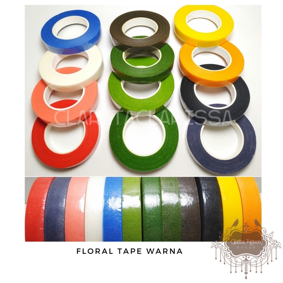 floral tape warna/ selotip bunga warna/ pelipit bunga 30 yard