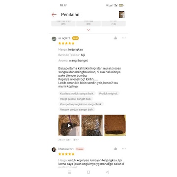 Biji Kopi mentah / greenbean Robusta asli lereng Semeru 1Kg