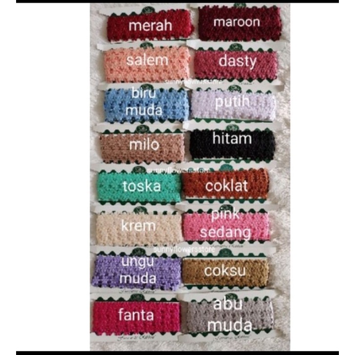 Renda Jasmine Melati Besar Lebar 1,6 cm Panjang 10 yard