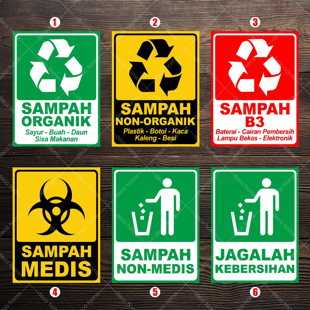 Jual Sticker Tempat Sampah Organik Non Organik Sampah Medis Indonesiashopee Indonesia 4186