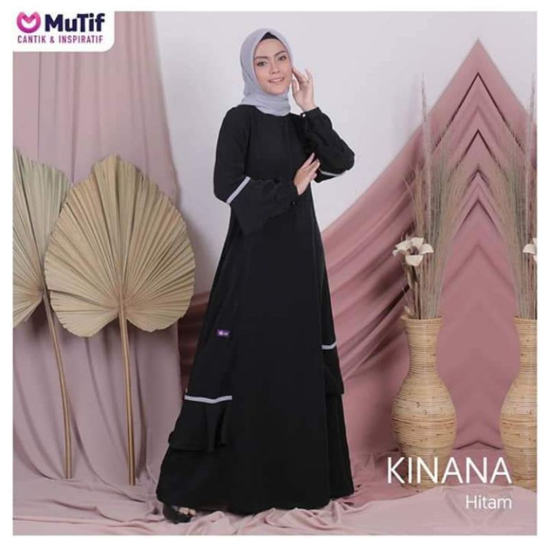 GAMIS DEWASA ORIGINAL MUTIF KINANA || GAMIS HITAM || TERBARU