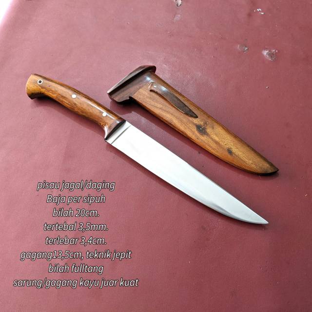 Pisau jagal bilah 20cm pisau daging fulltang