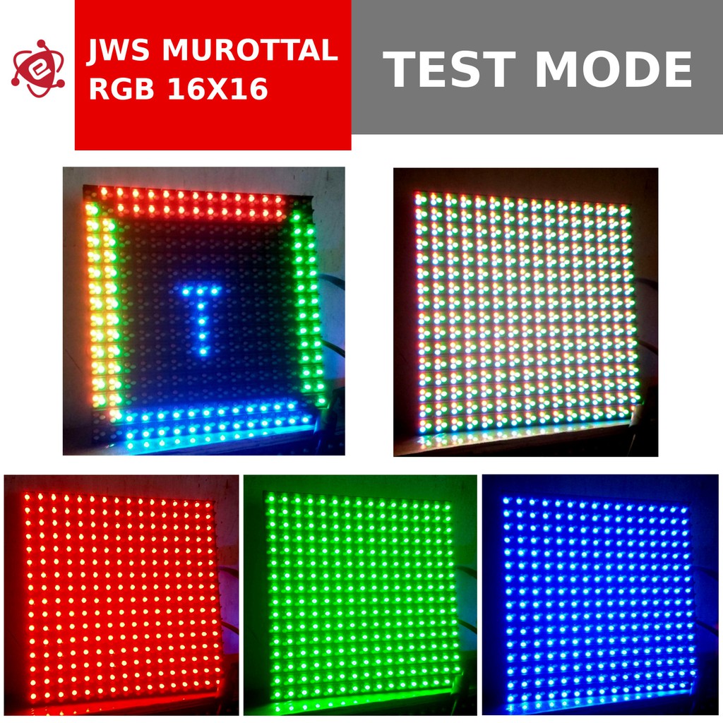 JWS Murottal RGB P10 16x16 Jam Digital LED Pengingat Waktu Sholat
