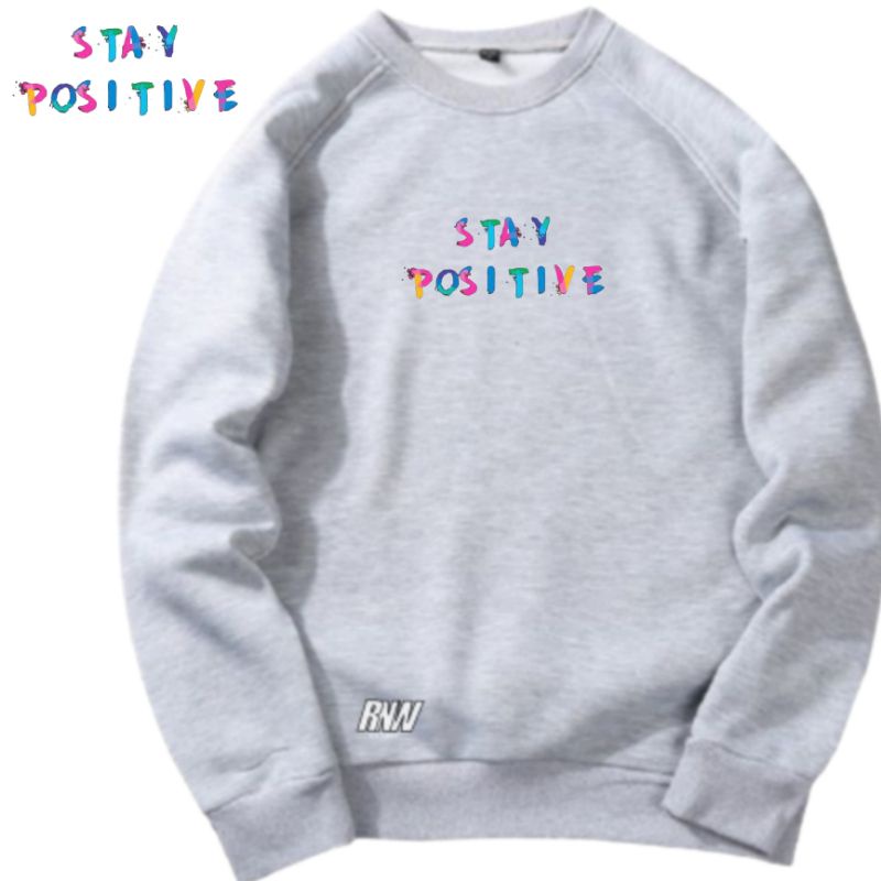 COD M-XXXL Sweater Crewneck Pria Best Seller STAY POSITIVE Distro ORI BOHEL/sunmori/anime/crewneck