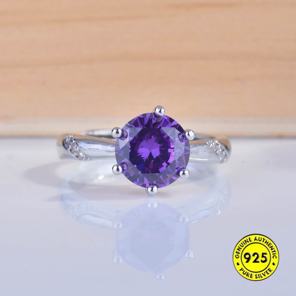 Cincin Amethyst Moissanite Model Terbuka