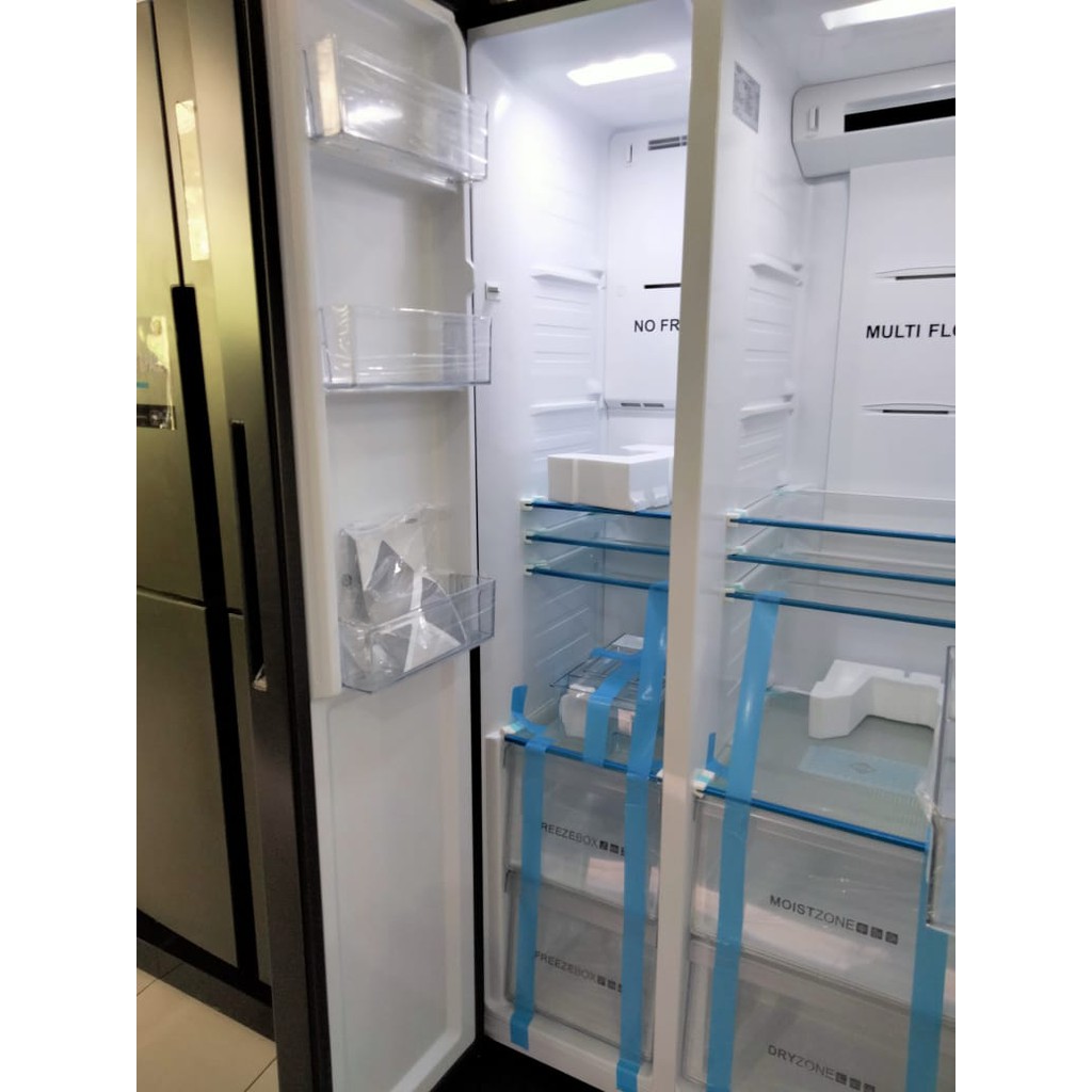 Kulkas Aqua SIDE BY SIDE MULTIDOOR AQR 605 IM (GB) 541 Liter Magelang Bergaransi Resmi