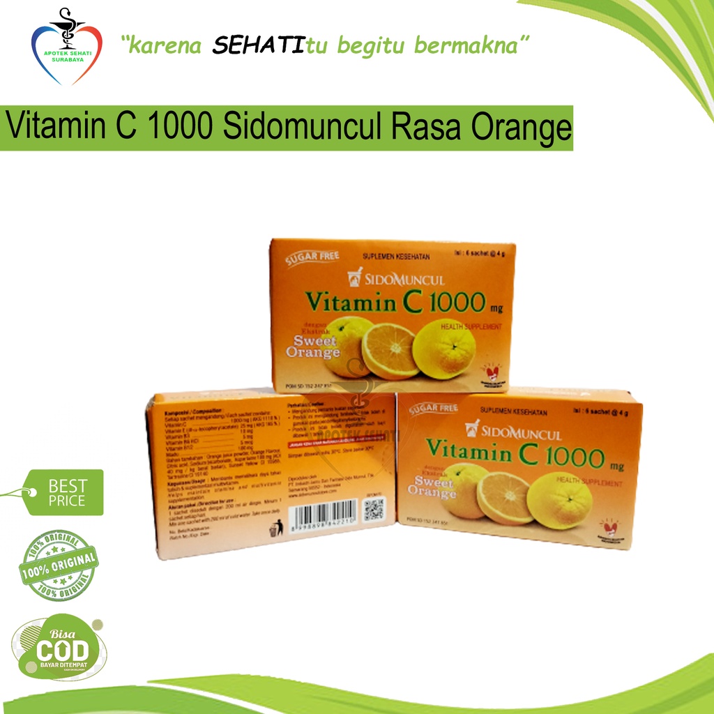 C 1000 SIDOMUNCUL VIT C SUPLEMEN DAYA TAHAN TUBUH ANTIOKSIDAN