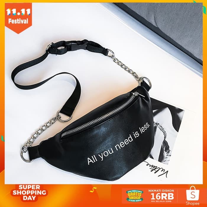 5tr631 Tas Selempang Dada Wanita Gaya Korea Casual Bahan Kulit Pu Dengan Saku Shopee Indonesia