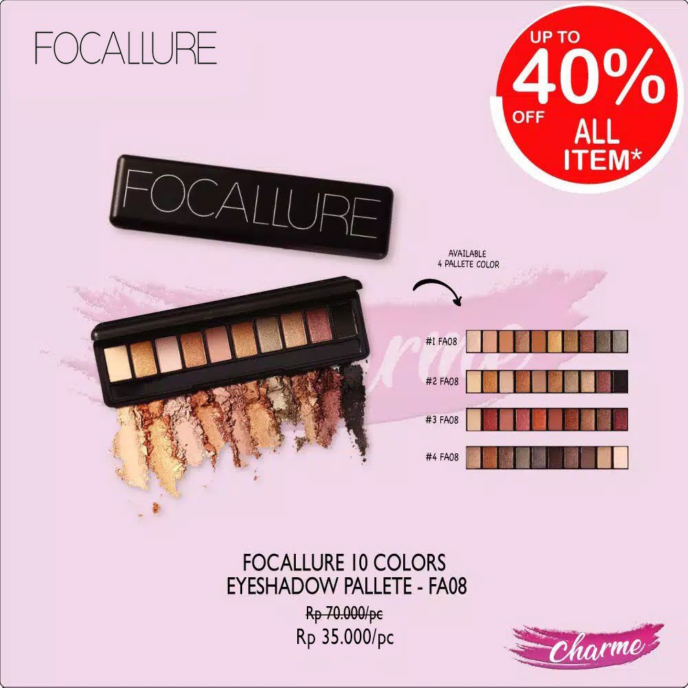 (READY &amp; ORI!) Focallure 10 Color Eyeshadow Pallete FA08 FA 08 10 warna