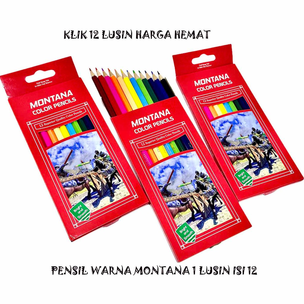 1 LUSIN ISI 12 | PENSIL WARNA BT21 &amp; MONTANA / PENCIL WARNA BTS SET / PENSIL WARNA MONTANA