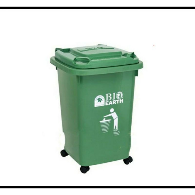 Tempat sampah Roda 58 Liter Green Leaf 2134 Plastik / Kotak Sampah / Dust Bin